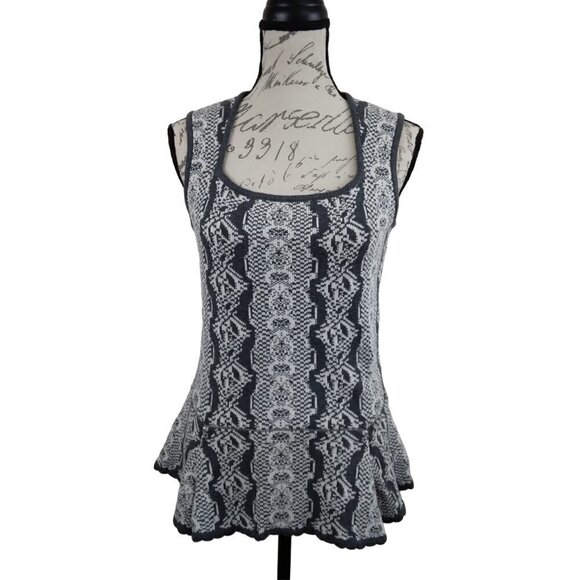 CAbi | Style 887 Wonderfall Me Peplum Cotton Sweater Vest Gray | Size M - Picture 1 of 7